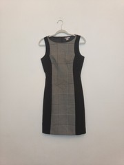 Black White Checkered Slimming Work Smart Dress Size 10 Office Wear Houndstooth
