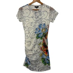 Ed Hardy Koi Fish Mesh Ruched Mini Dress M NWT Tattoo Y2K Bodycon