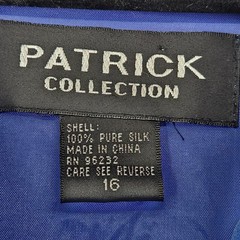 Vtg Patrick Collection 100% Silk Shirt Dress Cobalt Midi Collared Women 16