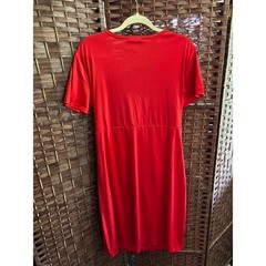 Kaimilan Red Midi Dress Size 14 V-Neck Short Sleeve Party Cocktail