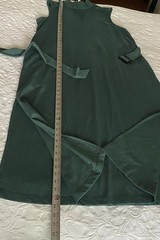 Prologue Mock Neck Belted Sleeveless Maxi Dress Green Size 2XL Pockets Side Slit