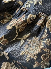 Sofie The Label Puff Sleeve Babydoll Dress Size Medium Black Gold Brocade Floral