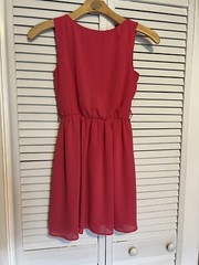 A. BYER Women’s Size Small S Dress Sleeveless Chiffon Pink Skater Fit & Flare