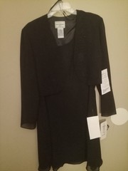 NWT Karin Stevens petites, womens dress set(vintage) intricate floral beading