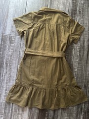 Speed Limit MPH Cargo Pockets Dress Button Up Matching Belt Short Length Khaki