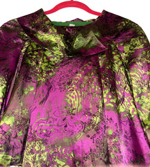Chloe Silk Swing Dramatic High Collar and a Striking Mini Dress SZ 40