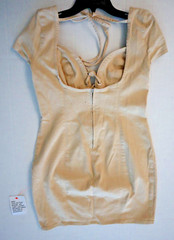 ASOS Luxe Women&rsquo;s Sz 10 Camel/Beige Hourglass Sexy Plunge Lace-Up Mini Dress