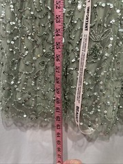 NWT $300 BEAUUT [ 10 ] V Neck Embellished Sequin Beaded Gown Sage Green J2032