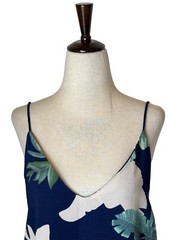 Goodnight Macaroon Dress Women Large Blue Palm Tropical Shift Mini Sundress NWT