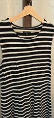 J.Crew Stripe Cotton Fit And Flare Dress Midi Maxi Black FREE SHIPPING Sleeveles