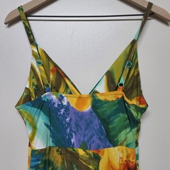 Jams World Sunburst Tropical Floral Strappy Midi Dress Women&rsquo;s M Hawaiian Resort