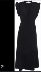 Iro women&rsquo;s dress black Hurray ruffle trimmed sleeveless sz 36 fits US sz 6 midi