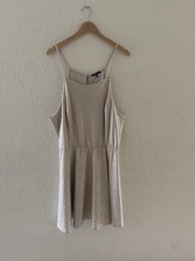 Charlotte Russe Women’s Plus 3XL Beige Glitter Halter Fit & Flare Knee Dress
