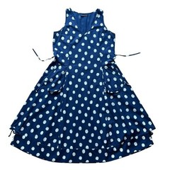 Snapdragon & Twig Medium Dress 100% Cotton Large Retro Polka Dot Art To Wear