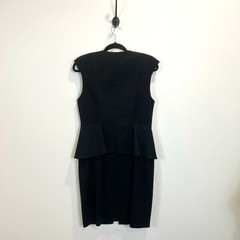 TED BAKER Black Jamthun Structured Peplum Zip Dress Size 4 / US 10