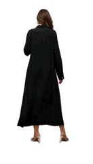 Casual Button Down Maxi Dress, Long Sleeve, Black XLarge, NWT