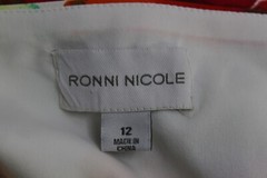 Ronni Nicole Women&rsquo;s Size 12 Red Green White Floral Sleeveless Dress
