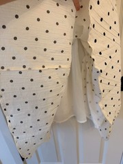 THINGS BETWEEN ZOE POLKA DOT MINI PUFF SLEEVE BABYDOLL DRESS SZ M NWOT