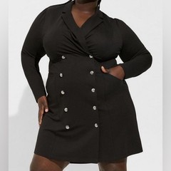 Torrid Mini Ponte Double Breasted Blazer Dress