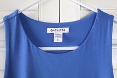 ATHLETA $89 Santorini Super Soft Stretch Solid Blue Casual Tank Dress Size Large