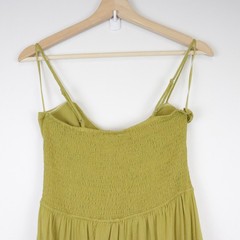 NWT Free People Sundrenched Solid Maxi Dress Medium Bitter Oil Yellow Green