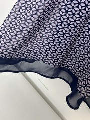 Gap Sheer Lavender Overlay Navy Lining Women Size Small Short Sleeve Fit Flare