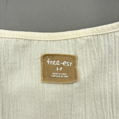 Free People Dress Small White White Sleeveless VNeck Swing Mini Button Ties Boho