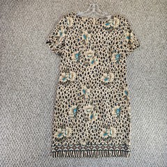 Kathy Lee Collection Dress Womens Sz 12 Short Sleeve Rear Zip Floral
