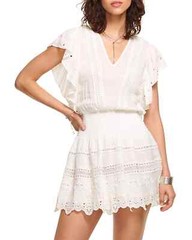 Ramy Brook Harlow Smocked Waist Eyelet Dress Size N/A # 1A 1984