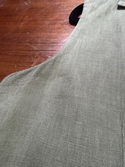 Magashoni Olive Green 100% Linen Sleeveless Button Front Maxi Dress/ Sz Large