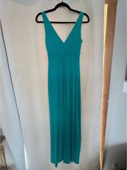 Cynthia Rowley Teal V-Neck Maxi Dress