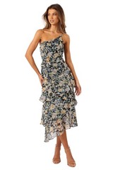 Petal & Pup Amren Dress Black Midi One Shoulder Loose Fit Imported SIZE 6