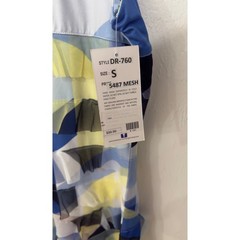 Tango Mango Geometric Abstract Mesh Ruffle Tiered Sleeveless Scoop Neck Dress S