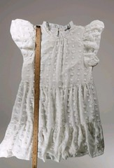 Love X Design Dress White Tiered Shift Mini Cottagecore Prairie Peasant Sz M