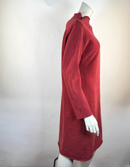Frank & Eileen Izzie Cranberry Triple Fleece Dress Women L EUC LongSleeve Cotton