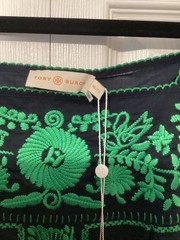 XL Tory Burch Dress Embroidered Chambray Amira $250 NWT