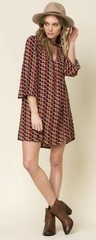 Women&rsquo;s Miss Me SUN DANCE DRESS Small 2-4 Boho, Modern, Geometric, Tunic, Shift
