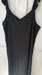 PIECES BLACK DITSY SLEEVELESS MAXI JERSEY DRESS. SIZE MEDIUM. NEW WITH TAG