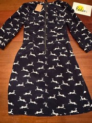 EX BODEN RABBIT hare thin corduroy KNEE LENGTH DRESS pockets WOMENS US 6 read