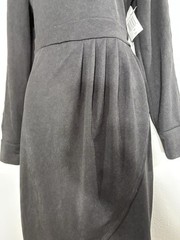 Rebecca B Women’s Basic Black Dress Size 12 NWT Window Pane Sleeve Stretchy