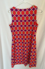 EUC Jude Connally pink red multi Dress a line sleeveless sz S USA