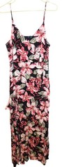 NWT Olivia Grey Womens Sz M Floral Maxi Dress Slip Strappy Tropical Boho