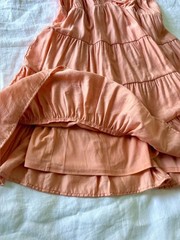 Blu Pepper Coral Tiered Mini Dress Small Ruffle Sleeve Boho Babydoll Rayon