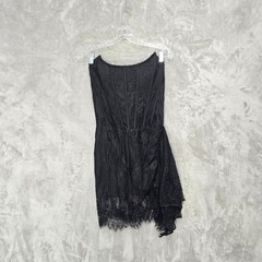 Whimsigoth Fashion Nova Black Lace Corset Mini Dress Womens Boning Emo Ruched M