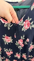 Laura Ashley Long Floral Dress UK18 EU44 Navy Blue Viscose Midi Dress