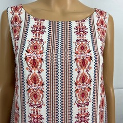 NEW Max Studio SMALL Colorful Moroccan Print Stripe Shift A-Line Casual Dress