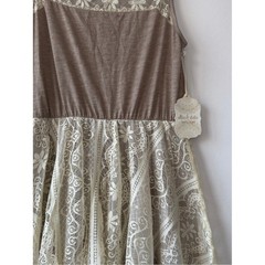 Altar&rsquo;d State Soft Taupe Lace-Trim Top