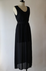 Y2K Fashion Moda Italy Navy Sheer Chiffon Backless Prom Long Maxi Dress Women S