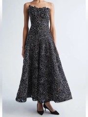 Lela Rose Strapless Floral Lace Gown, NWT, Size 12, 1950 USD