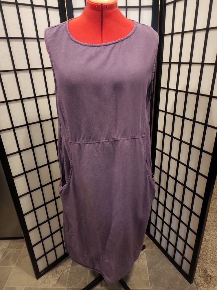 XL CUT LOOSE PURPLE DARK SLEEVELESS LONG DRESS